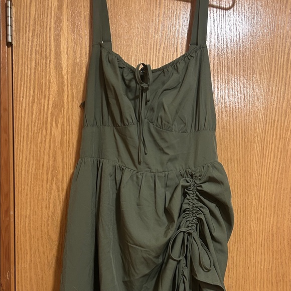 Chic Olive Green Ruffle Scarlet Darkness dress - Picture 2 of 15